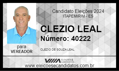 Candidato CLEZIO LEAL 2024 - ITAPEMIRIM - Eleições