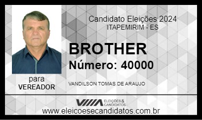 Candidato BROTHER 2024 - ITAPEMIRIM - Eleições