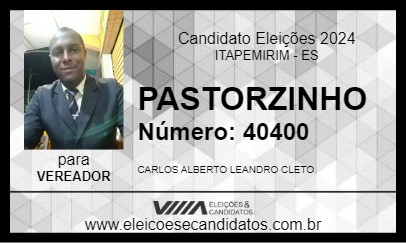 Candidato PASTOR CARLOS ALBERTO 2024 - ITAPEMIRIM - Eleições