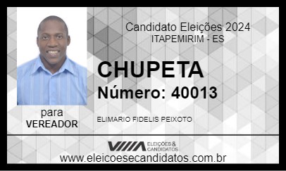 Candidato CHUPETA 2024 - ITAPEMIRIM - Eleições