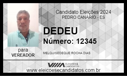 Candidato DEDEU 2024 - PEDRO CANÁRIO - Eleições