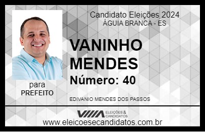 Candidato VANINHO MENDES 2024 - ÁGUIA BRANCA - Eleições