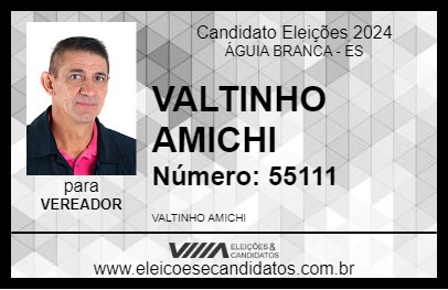 Candidato VALTINHO AMICHI 2024 - ÁGUIA BRANCA - Eleições