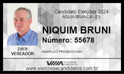 Candidato NIQUIM BRUNI 2024 - ÁGUIA BRANCA - Eleições