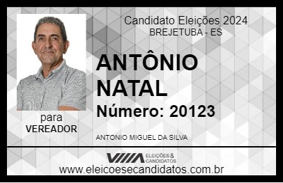 Candidato ANTÔNIO NATAL 2024 - BREJETUBA - Eleições