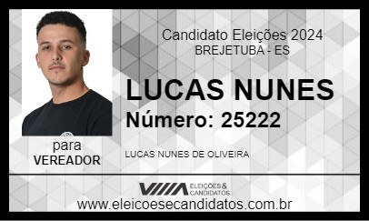 Candidato LUCAS NUNES 2024 - BREJETUBA - Eleições