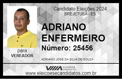 Candidato ADRIANO ENFERMEIRO 2024 - BREJETUBA - Eleições