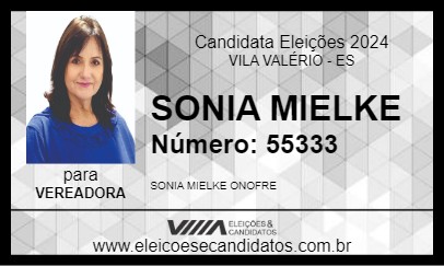 Candidato SONIA MIELKE 2024 - VILA VALÉRIO - Eleições