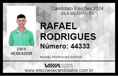 Candidato RAFAEL RODRIGUES 2024 - VILA VALÉRIO - Eleições