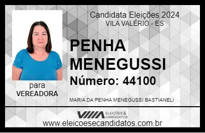 Candidato PENHA MENEGUSSI 2024 - VILA VALÉRIO - Eleições