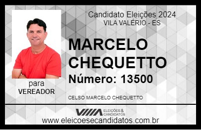 Candidato MARCELO CHEQUETTO 2024 - VILA VALÉRIO - Eleições