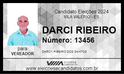 Candidato DARCI RIBEIRO 2024 - VILA VALÉRIO - Eleições