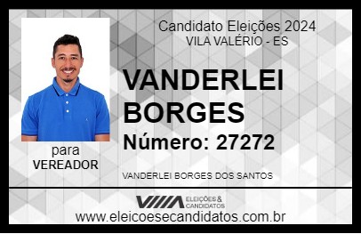 Candidato VANDERLEI BORGES 2024 - VILA VALÉRIO - Eleições