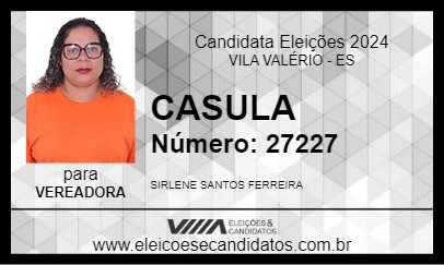 Candidato CASULA 2024 - VILA VALÉRIO - Eleições