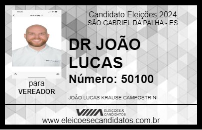 Candidato DR JOÃO LUCAS 2024 - SÃO GABRIEL DA PALHA - Eleições