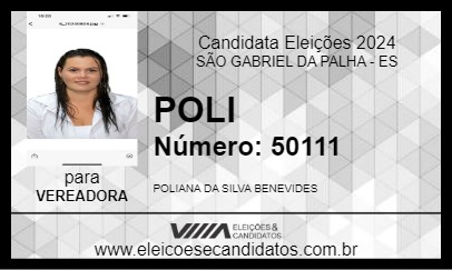 Candidato POLI SILVA 2024 - SÃO GABRIEL DA PALHA - Eleições