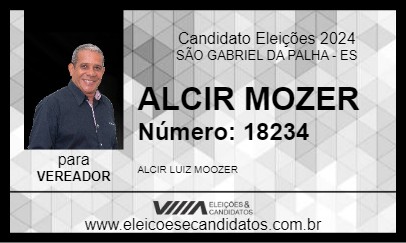 Candidato ALCIR MOZER 2024 - SÃO GABRIEL DA PALHA - Eleições