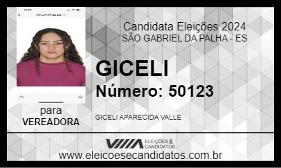 Candidato GICELI 2024 - SÃO GABRIEL DA PALHA - Eleições