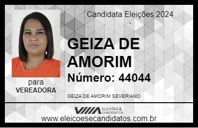 Candidato GEIZA DE AMORIM 2024 - JOÃO NEIVA - Eleições