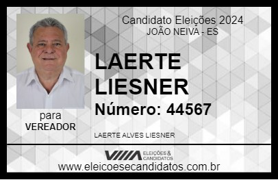 Candidato LAERTE LIESNER 2024 - JOÃO NEIVA - Eleições