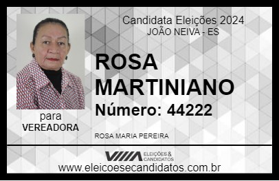 Candidato ROSA MARTINIANO 2024 - JOÃO NEIVA - Eleições