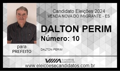 Candidato DALTON PERIM 2024 - VENDA NOVA DO IMIGRANTE - Eleições