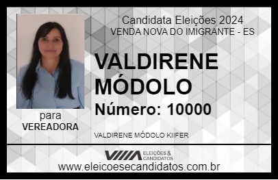 Candidato VALDIRENE MÓDOLO 2024 - VENDA NOVA DO IMIGRANTE - Eleições