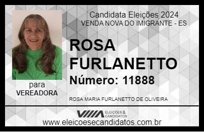 Candidato ROSA FURLANETTO 2024 - VENDA NOVA DO IMIGRANTE - Eleições