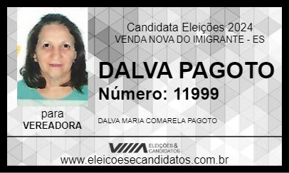 Candidato DALVA PAGOTO 2024 - VENDA NOVA DO IMIGRANTE - Eleições