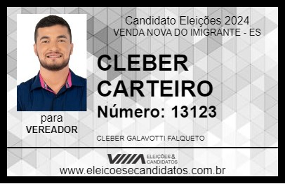 Candidato CLEBER CARTEIRO 2024 - VENDA NOVA DO IMIGRANTE - Eleições