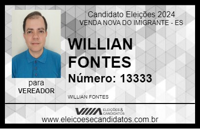 Candidato WILLIAN FONTES 2024 - VENDA NOVA DO IMIGRANTE - Eleições