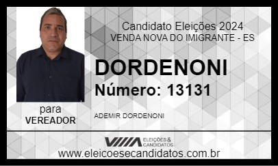 Candidato DORDENONI 2024 - VENDA NOVA DO IMIGRANTE - Eleições