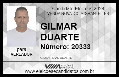 Candidato GILMAR DUARTE 2024 - VENDA NOVA DO IMIGRANTE - Eleições