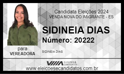 Candidato SIDINEIA DIAS 2024 - VENDA NOVA DO IMIGRANTE - Eleições