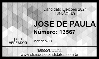 Candidato JOSE DE PAULA 2024 - FUNDÃO - Eleições