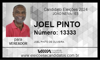 Candidato JOEL PINTO 2024 - JOÃO NEIVA - Eleições