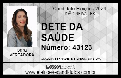 Candidato DETE DA SAÚDE 2024 - JOÃO NEIVA - Eleições