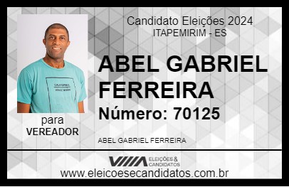 Candidato ABEL GABRIEL FERREIRA 2024 - ITAPEMIRIM - Eleições