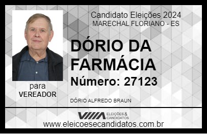 Candidato DÓRIO DA FARMÁCIA 2024 - MARECHAL FLORIANO - Eleições