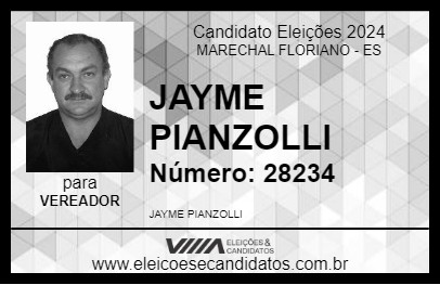 Candidato JAYME PIANZOLLI 2024 - MARECHAL FLORIANO - Eleições