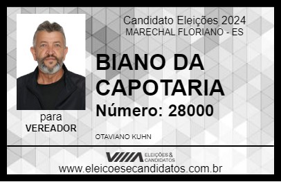 Candidato BIANO DA CAPOTARIA 2024 - MARECHAL FLORIANO - Eleições