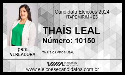 Candidato THAÍS LEAL 2024 - ITAPEMIRIM - Eleições