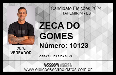 Candidato ZECA DO GOMES 2024 - ITAPEMIRIM - Eleições