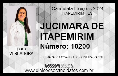 Candidato JUCIMARA DE ITAPEMIRIM 2024 - ITAPEMIRIM - Eleições