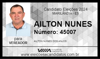 Candidato AILTON NUNES 2024 - MARILÂNDIA - Eleições