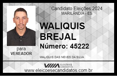 Candidato WALIQUIS BREJAL 2024 - MARILÂNDIA - Eleições