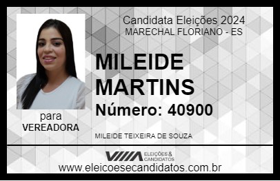 Candidato MILEIDE MARTINS 2024 - MARECHAL FLORIANO - Eleições