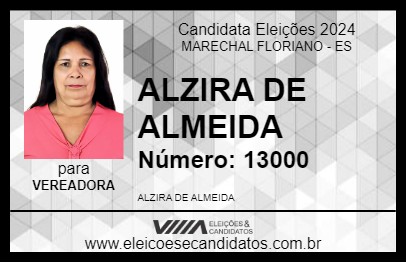 Candidato ALZIRA DE ALMEIDA 2024 - MARECHAL FLORIANO - Eleições