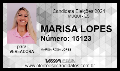 Candidato MARISA LOPES 2024 - MUQUI - Eleições