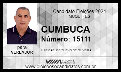 Candidato CUMBUCA 2024 - MUQUI - Eleições